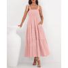 imageBTFBM Boho Maxi Dress Sleeveless Summer Dresses for Women 2026 Beach Vacation Smocked A Line Casual Sundress PocketsPink