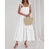 imageBTFBM Boho Maxi Dress Sleeveless Summer Dresses for Women 2026 Beach Vacation Smocked A Line Casual Sundress PocketsWhite