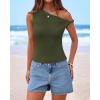 imageBTFBM Off The Shoulder Tops for Women 2026 Cute Summer Casual Sleeveless Slim Fit y2k Spring Outfits Going Out Tank TopArmy Green
