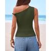 imageBTFBM Off The Shoulder Tops for Women 2026 Cute Summer Casual Sleeveless Slim Fit y2k Spring Outfits Going Out Tank TopArmy Green