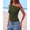 imageBTFBM Off The Shoulder Tops for Women 2026 Cute Summer Casual Sleeveless Slim Fit y2k Spring Outfits Going Out Tank TopArmy Green