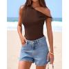 imageBTFBM Off The Shoulder Tops for Women 2026 Cute Summer Casual Sleeveless Slim Fit y2k Spring Outfits Going Out Tank TopDark Brown