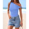 imageBTFBM Off The Shoulder Tops for Women 2026 Cute Summer Casual Sleeveless Slim Fit y2k Spring Outfits Going Out Tank TopLight Blue
