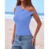imageBTFBM Off The Shoulder Tops for Women 2026 Cute Summer Casual Sleeveless Slim Fit y2k Spring Outfits Going Out Tank TopLight Blue
