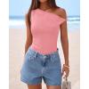 imageBTFBM Off The Shoulder Tops for Women 2026 Cute Summer Casual Sleeveless Slim Fit y2k Spring Outfits Going Out Tank TopPink