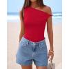 imageBTFBM Off The Shoulder Tops for Women 2026 Cute Summer Casual Sleeveless Slim Fit y2k Spring Outfits Going Out Tank TopRed