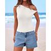 imageBTFBM Off The Shoulder Tops for Women 2026 Cute Summer Casual Sleeveless Slim Fit y2k Spring Outfits Going Out Tank TopWhite