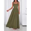 imageBTFBM Summer Dresses for Women 2026 Maxi Casual Square Neck Flowy Long Sundress Spring Wedding Guest Cocktail DressArmy Green