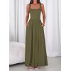 imageBTFBM Summer Dresses for Women 2026 Maxi Casual Square Neck Flowy Long Sundress Spring Wedding Guest Cocktail DressArmy Green