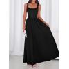 imageBTFBM Summer Dresses for Women 2026 Maxi Casual Square Neck Flowy Long Sundress Spring Wedding Guest Cocktail DressBlack