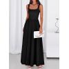 imageBTFBM Summer Dresses for Women 2026 Maxi Casual Square Neck Flowy Long Sundress Spring Wedding Guest Cocktail DressBlack