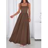 imageBTFBM Summer Dresses for Women 2026 Maxi Casual Square Neck Flowy Long Sundress Spring Wedding Guest Cocktail DressBrown