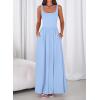 imageBTFBM Summer Dresses for Women 2026 Maxi Casual Square Neck Flowy Long Sundress Spring Wedding Guest Cocktail DressLight Blue