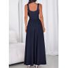 imageBTFBM Summer Dresses for Women 2026 Maxi Casual Square Neck Flowy Long Sundress Spring Wedding Guest Cocktail DressNavy Blue