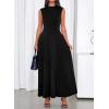 imageBTFBM Summer Dresses for Women 2026 Mock Neck Sleeveless High Waist Flowy A Line Maxi Cocktail Dress Wedding GuestBlack