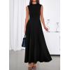 imageBTFBM Summer Dresses for Women 2026 Mock Neck Sleeveless High Waist Flowy A Line Maxi Cocktail Dress Wedding GuestBlack