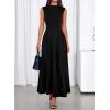 imageBTFBM Summer Dresses for Women 2026 Mock Neck Sleeveless High Waist Flowy A Line Maxi Cocktail Dress Wedding GuestBlack