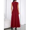 imageBTFBM Summer Dresses for Women 2026 Mock Neck Sleeveless High Waist Flowy A Line Maxi Cocktail Dress Wedding GuestBurgundy