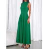 imageBTFBM Summer Dresses for Women 2026 Mock Neck Sleeveless High Waist Flowy A Line Maxi Cocktail Dress Wedding GuestGreen