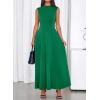 imageBTFBM Summer Dresses for Women 2026 Mock Neck Sleeveless High Waist Flowy A Line Maxi Cocktail Dress Wedding GuestGreen