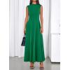 imageBTFBM Summer Dresses for Women 2026 Mock Neck Sleeveless High Waist Flowy A Line Maxi Cocktail Dress Wedding GuestGreen