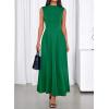 imageBTFBM Summer Dresses for Women 2026 Mock Neck Sleeveless High Waist Flowy A Line Maxi Cocktail Dress Wedding GuestGreen