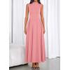 imageBTFBM Summer Dresses for Women 2026 Mock Neck Sleeveless High Waist Flowy A Line Maxi Cocktail Dress Wedding GuestPink