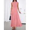 imageBTFBM Summer Dresses for Women 2026 Mock Neck Sleeveless High Waist Flowy A Line Maxi Cocktail Dress Wedding GuestPink