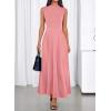 imageBTFBM Summer Dresses for Women 2026 Mock Neck Sleeveless High Waist Flowy A Line Maxi Cocktail Dress Wedding GuestPink