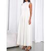 imageBTFBM Summer Dresses for Women 2026 Mock Neck Sleeveless High Waist Flowy A Line Maxi Cocktail Dress Wedding GuestWhite