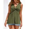 imageBTFBM Tank Top for Women 2026 Spring Summer Tops Babydoll Twist Front V Neck Sleeveless Flowy Dressy Casual BlousesArmy Green
