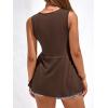 imageBTFBM Tank Top for Women 2026 Spring Summer Tops Babydoll Twist Front V Neck Sleeveless Flowy Dressy Casual BlousesBrown