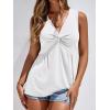 imageBTFBM Tank Top for Women 2026 Spring Summer Tops Babydoll Twist Front V Neck Sleeveless Flowy Dressy Casual BlousesWhite