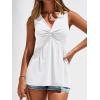 imageBTFBM Tank Top for Women 2026 Spring Summer Tops Babydoll Twist Front V Neck Sleeveless Flowy Dressy Casual BlousesWhite