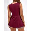 imageBTFBM Tank Top for Women 2026 Spring Summer Tops Babydoll Twist Front V Neck Sleeveless Flowy Dressy Casual BlousesWine Red