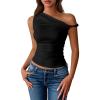 imageBTFBM Off The Shoulder Tops for Women 2026 Cute Summer Casual Sleeveless Slim Fit y2k Spring Outfits Going Out Tank TopBlack