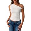 imageBTFBM Off The Shoulder Tops for Women 2026 Cute Summer Casual Sleeveless Slim Fit y2k Spring Outfits Going Out Tank TopWhite