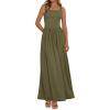 imageBTFBM Summer Dresses for Women 2026 Maxi Casual Square Neck Flowy Long Sundress Spring Wedding Guest Cocktail DressArmy Green